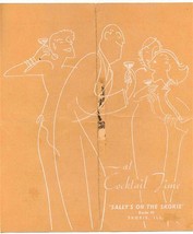 Sally&#39;s on the Skokie at Cocktail Time Menu Skokie Illinois 1950s We Never Close - £22.69 GBP