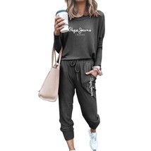 Winter Woman Two Piece Sets Shrink Sleeves Sweatshirts Trauit Casual Long Pants  - £54.13 GBP