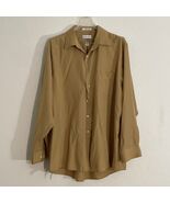 Van Heusen Button Down Long Sleeve Mustard Yellow Shirt Top XL (17 1/2) Men - €11,86 EUR