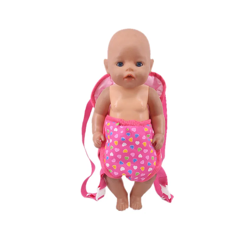 Play Doll Backpack For 18 Inch American Doll Girl Toy &amp; 43 Cm Born Baby Clothes  - £22.91 GBP