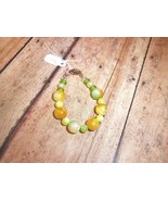 Bracelet Bead Green Upcycled Lobster Clasp 6&quot; Free Extender Available - £3.93 GBP