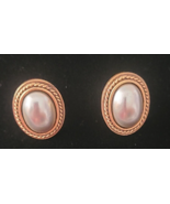 Vintage Yves Saint Laurent Pierced Earrings Signed YSL Oval Gray Faux Pearl - $474.99