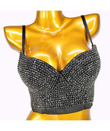 Burning Man Rave Festival Rhinestones Embellished Bustier Corset Top Par... - $48.00
