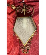 Antique ART DECO Wrought Iron Metal Frosted Glass Chandelier Lamp Light ... - $12,221.08 MXN
