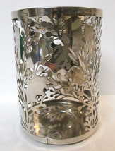 Bath &amp; Body Works Slatkin Oil Warmer Silver Fall Leaves Openwork Chrome Metal - £9.14 GBP