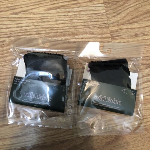 2X Wild Fable Adult Reusable Face Masks black and light blue colors Tota... - $7.69