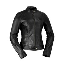 Whet Blu Women&#39;s Classic Scooter Style Leather Jacket - £180.66 GBP