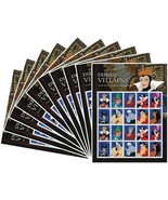 Villains 10 Sheets of 20  -  USPS First Class one Ounce Postage Stamps - $233.95
