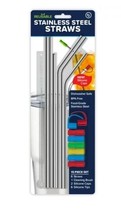 4U Reusable Stainless Steel Straws, 15 Piece Set, BPA Free - £6.32 GBP