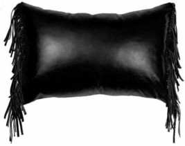 Genuine Leather Decorative Throw Pillow Covers With Fringe for bed Sofa Couch - £87.04 GBP+