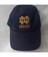 VINTAGE NOTRE DAME LICENSED Logo Adjustable Embroidered Blue Hat Cap NCAA - £11.62 GBP
