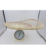 VINTAGE Nursery Baby Scale Woven Wicker White Weigh Analog - £58.38 GBP