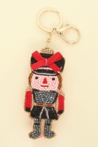   Christmas Nutcracker Seed Beaded Keychain - $25.55