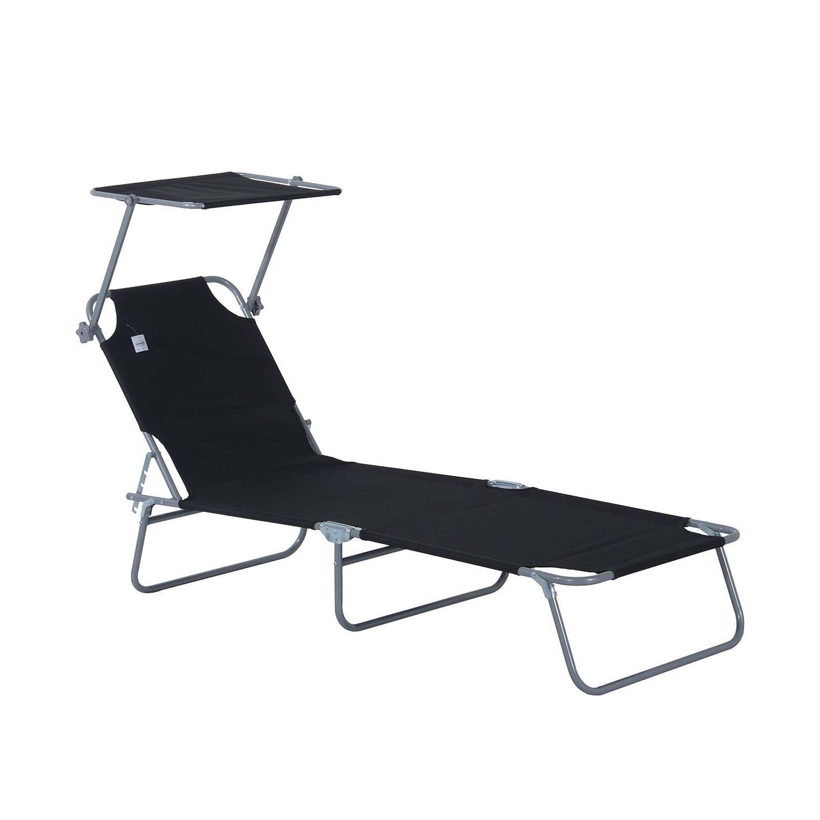 Outsunny Folding Chaise Lounge with Sun Shade - $97.99