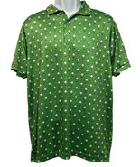 Caddy Cart Mens Polo Shirt Green Golf Ball All Over Print UPF 50 Sz M St... - $9.85