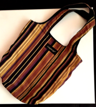 Longaberger purse / handbag reversible stripe or black 10 in. X 9.5 in. - £7.88 GBP