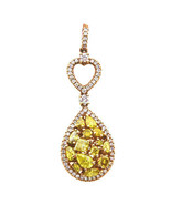 Real 2.00ct Natural Fancy Vivid Yellow Diamonds Pendant Necklace 18K Sol... - £3,242.56 GBP