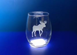 Wildlife Collection Etched 15 oz Stemless Wine Glass - £10.92 GBP
