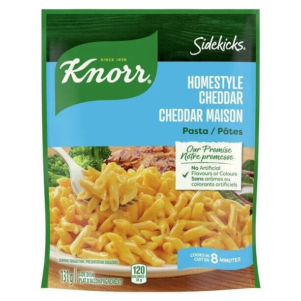 4 Pouches of Knorr Sidekicks Homestyle Cheddar Pasta Dish 131g/4.6 oz Each - $31.93