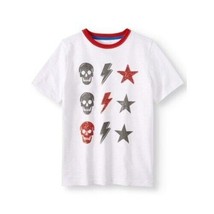 Wonder Nation Boys T Shirt 2XL (18) White W Skulls &amp; Lightening Bolts NEW - £7.92 GBP