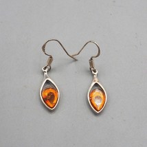 Amber Sterling Silver Dangle Earrings .925 - $34.64