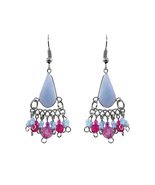 Teardrop Stone Cabochon Multicolored Crystal Beaded Metal Dangle Earring... - €12,87 EUR