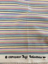 Vtg 80’s Silky Print Fabric Texfi Industries Rainbow Pin Stripe 60&quot; wide... - £18.37 GBP