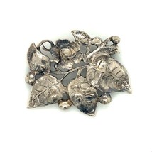 Antique Sterling Sign Black Starr and Gorham by Cini Carve Classic Floral Brooch - £65.72 GBP