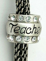 Brighton Teacher Bead, J95022, Brushed Silver Finish, New - $267.29 MXN