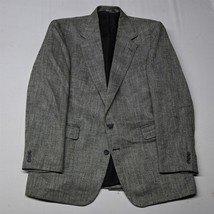 Vtg Haggar 42L USA Made Gray Herringbone Silk Tweed Blazer Sport Coat Jacket - $49.99