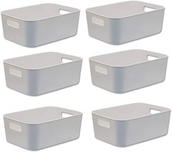 Besli Pack Of 6 Small Storage Bin,Durable Storage Basket Cabinet Organizer - $32.99