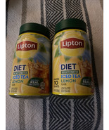 2x Lipton DIET DECAFFEINATED Iced Tea LEMON Flavor Mix 3 oz jars - £61.23 GBP