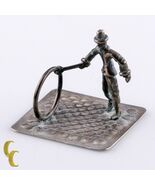 Vintage Miniature Silver Dollhouse Clown Man w/ Circus Hoop - $139.95