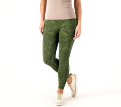 AnyBody Jacquard Smoothing Legging- Olive Leaf, XXS - £17.99 GBP