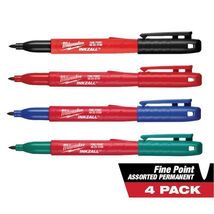 Milwaukee INKZALL Assorted Fine Tip Jobsite Marker 4 pk - $8.95