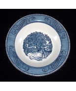 Vintage 10&quot; Blue CURRIER &amp; IVES Vegetable Serving Bowl &quot;Home Sweet Home~... - $415.71 MXN