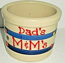 Roseville Ohio RRP Co 1Pint Pottery Crock Advertising Dads M&amp;M&#39;s Candy Dish USA - $19.45
