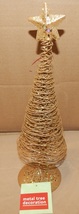 Christmas Tree Table Decor Metal Wire Gold &amp; Glitter 13&quot; x 4&quot; Rite Aid NIB 230C - £7.58 GBP