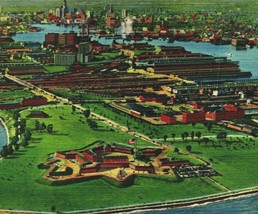 Baltimore Maryland MD Aerial View Harbor Fort McHenry UNP Vtg Linen Postcard N17 - £3.08 GBP