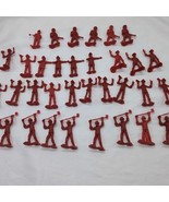 Lot Of (33) 1970s Red Firemen Army Men Toy Soldiers - $34.64
