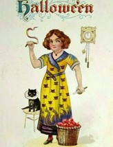 Halloween Postcard Nash Women Black Cat Dress H-14 Washington DC 1913 Original - £35.31 GBP