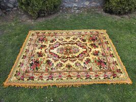 Floral vintage bedspread, bohemian plush bed cover, Italian charm boho h... - $150.00