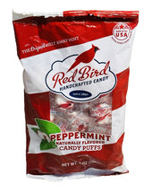 Red Bird Soft Peppermint Candy Puffs - Fat Free - Gluten Free - 5 oz Bag. - £9.81 GBP