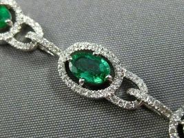 4.50CT Oval Simulated Emerald Women&#39;s Bracelet  Gold Plated 925 Silver - £133.14 GBP