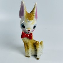 Arnart Deer Figurine Sugar Salt Glazed Blue Eyes Bow Tie Japan MCM VTG Christmas - £43.93 GBP