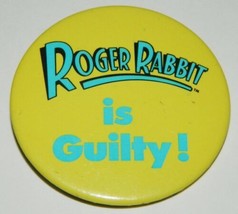 Walt Disney Who Framed Roger Rabbit, Is Guilty! Movie Promo Button 1988 ... - £7.80 GBP