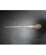 Antique English Sterling Silver Handle Ornate Floral Design Button Hook ... - €25,61 EUR