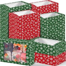 Gersoniel 24 Pcs Christmas Cookie Boxes 8.6x6x2.5in Red Green Snowflake - €4,88 EUR