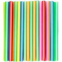 50 Pcs Jumbo Smoothie Straws,Disposable Plastic Colorful Boba Straws. - £10.23 GBP