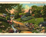 Rock Gardens University of Illinois Urbana Illinois IL Linen Postcard N19 - $1.93